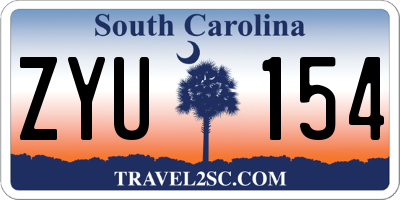 SC license plate ZYU154