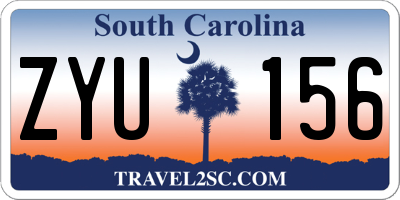 SC license plate ZYU156