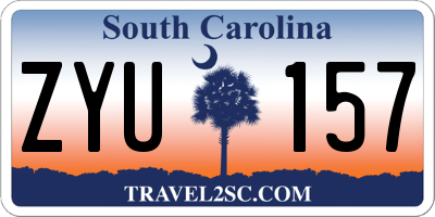 SC license plate ZYU157