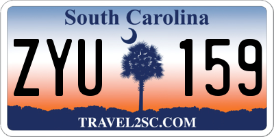 SC license plate ZYU159