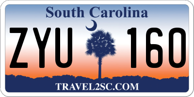 SC license plate ZYU160