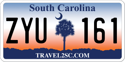 SC license plate ZYU161