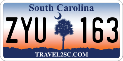 SC license plate ZYU163
