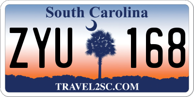 SC license plate ZYU168