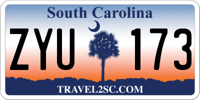 SC license plate ZYU173