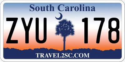 SC license plate ZYU178