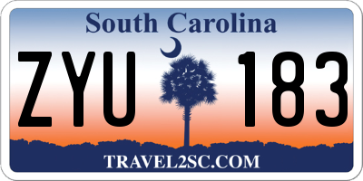 SC license plate ZYU183