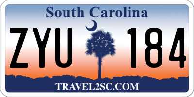 SC license plate ZYU184