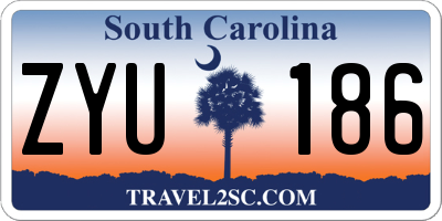 SC license plate ZYU186