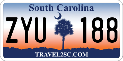 SC license plate ZYU188