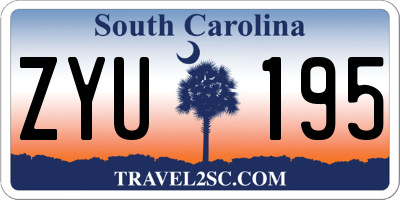 SC license plate ZYU195