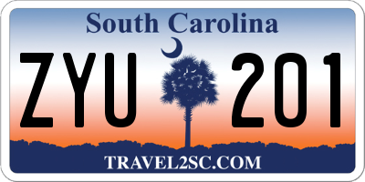 SC license plate ZYU201