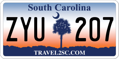 SC license plate ZYU207
