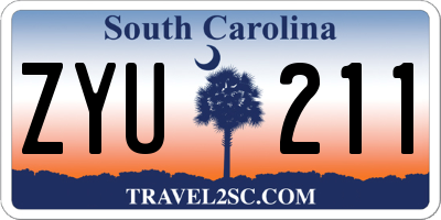 SC license plate ZYU211