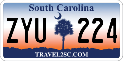 SC license plate ZYU224