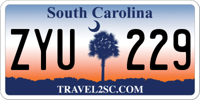 SC license plate ZYU229