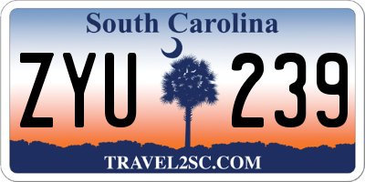 SC license plate ZYU239