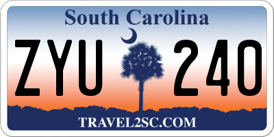 SC license plate ZYU240