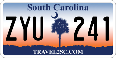 SC license plate ZYU241