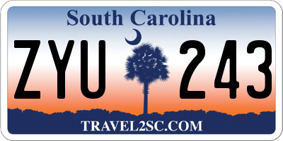 SC license plate ZYU243
