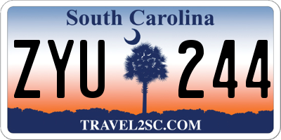 SC license plate ZYU244