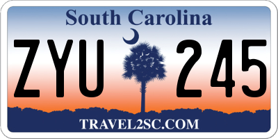 SC license plate ZYU245