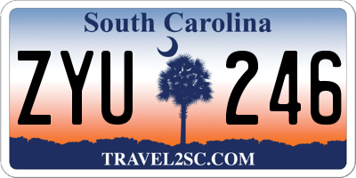 SC license plate ZYU246