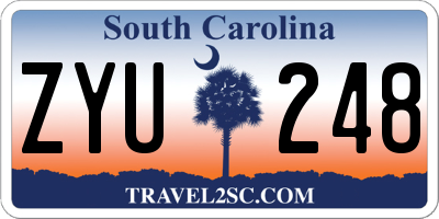 SC license plate ZYU248