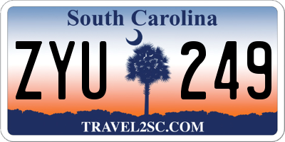 SC license plate ZYU249