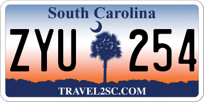 SC license plate ZYU254