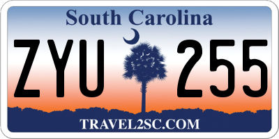 SC license plate ZYU255