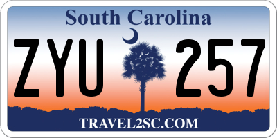 SC license plate ZYU257