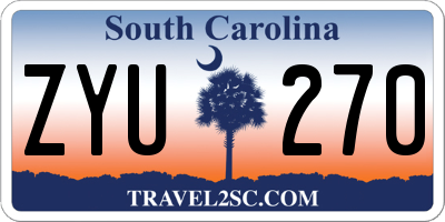 SC license plate ZYU270