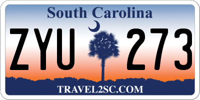 SC license plate ZYU273