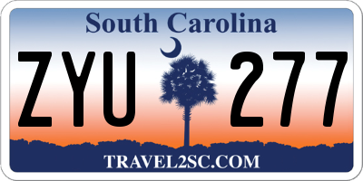 SC license plate ZYU277