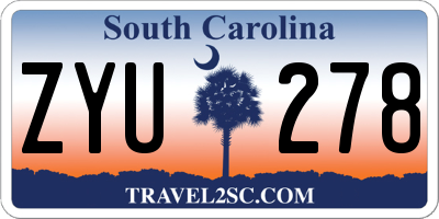 SC license plate ZYU278