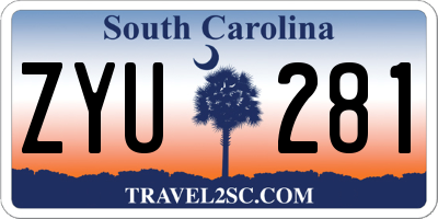 SC license plate ZYU281