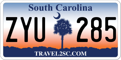 SC license plate ZYU285