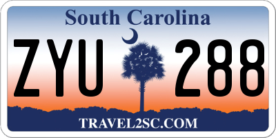 SC license plate ZYU288