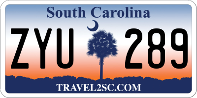 SC license plate ZYU289