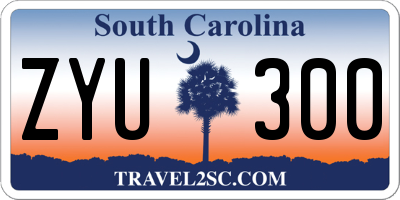 SC license plate ZYU300