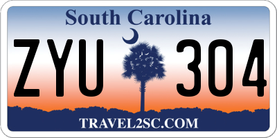 SC license plate ZYU304
