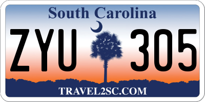 SC license plate ZYU305