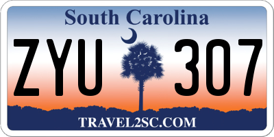 SC license plate ZYU307