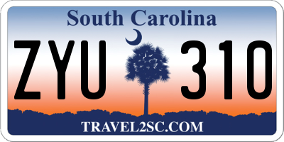 SC license plate ZYU310