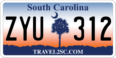 SC license plate ZYU312