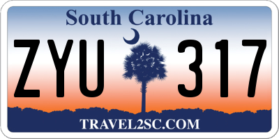 SC license plate ZYU317