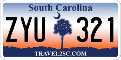 SC license plate ZYU321