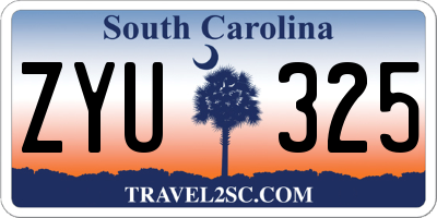 SC license plate ZYU325