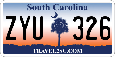 SC license plate ZYU326